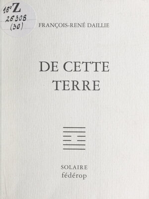 cover image of De cette terre